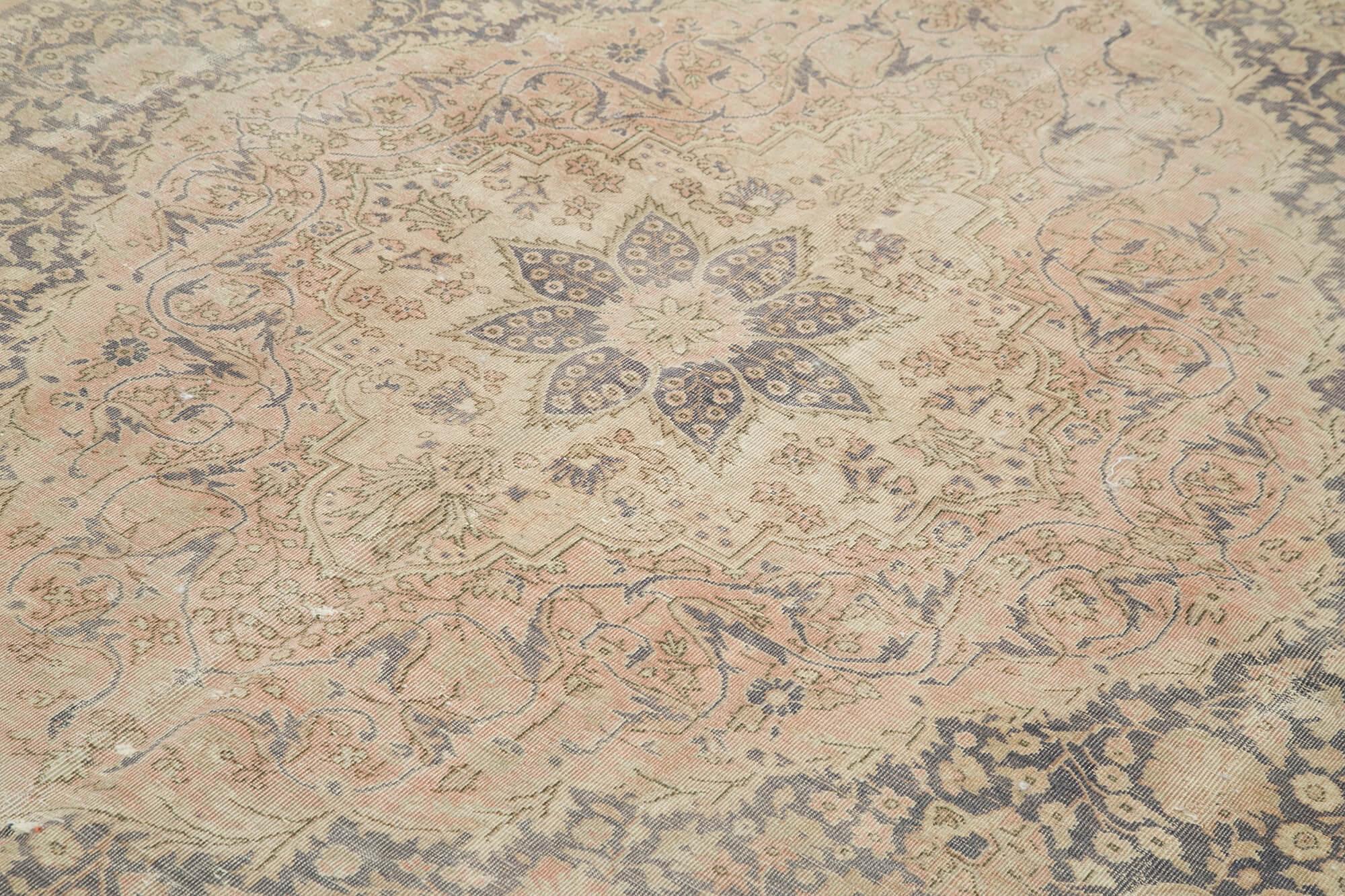 Kayseri Vintage Bej Eskitme Pamuk Yün El Dokuma Halısı 224x314 Agacan