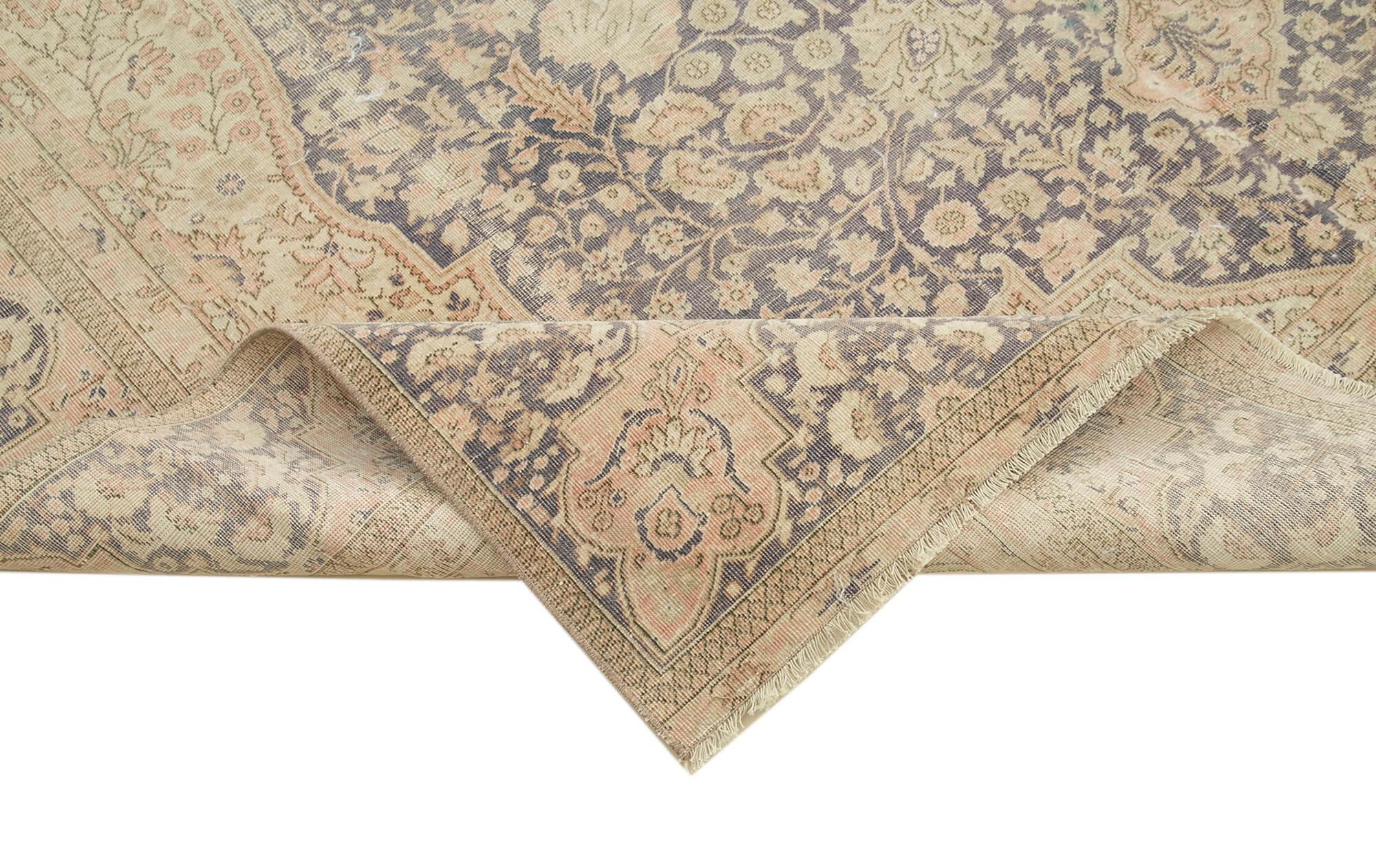 Kayseri Vintage Bej Eskitme Pamuk Yün El Dokuma Halısı 224x314 Agacan