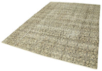 Beige & Grey Floral Vintage Turkish Rug 207x297 cm (6'9" x 9'9")