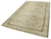 Vintage Bej Eskitme Pamuk Yün El Dokuma Halısı 168x291 Agacan