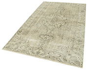 Vintage Bej Eskitme Pamuk Yün El Dokuma Halısı 150x267 Agacan