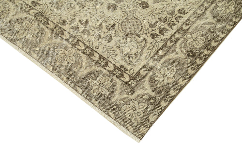 Vintage Bej Eskitme Pamuk Yün El Dokuma Halısı 164x286 Agacan