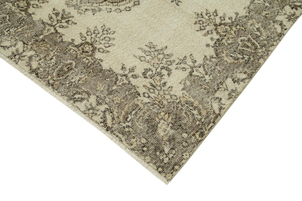 Vintage Bej Eskitme Pamuk Yün El Dokuma Halısı 156x257 Agacan