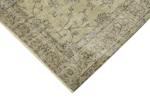 Vintage Bej Eskitme Pamuk Yün El Dokuma Halısı 182x271 Agacan