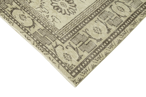 Vintage Bej Eskitme Pamuk Yün El Dokuma Halısı 169x276 Agacan