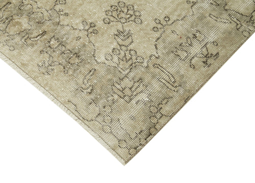 Vintage Bej Eskitme Pamuk Yün El Dokuma Halısı 154x290 Agacan