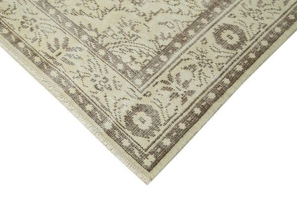 Vintage Bej Eskitme Pamuk Yün El Dokuma Halısı 175x286 Agacan