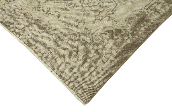 Vintage Bej Eskitme Pamuk Yün El Dokuma Halısı 177x300 Agacan