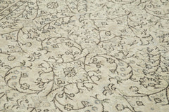 Vintage Bej Eskitme Pamuk Yün El Dokuma Halısı 157x260 Agacan