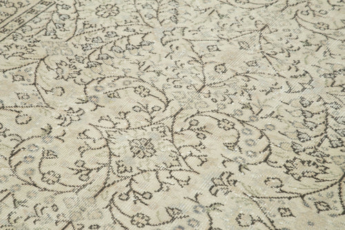 Vintage Bej Eskitme Pamuk Yün El Dokuma Halısı 157x260 Agacan