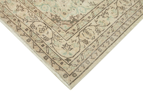 Vintage Bej Eskitme Pamuk Yün El Dokuma Halısı 170x280 Agacan