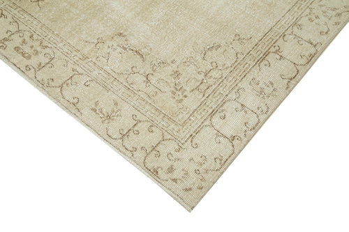 Vintage Bej Eskitme Pamuk Yün El Dokuma Halısı 162x268 Agacan