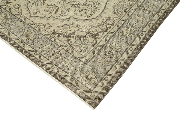 Vintage Bej Eskitme Pamuk Yün El Dokuma Halısı 170x276 Agacan