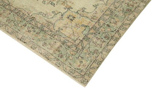 Vintage Bej Eskitme Pamuk Yün El Dokuma Halısı 170x280 Agacan