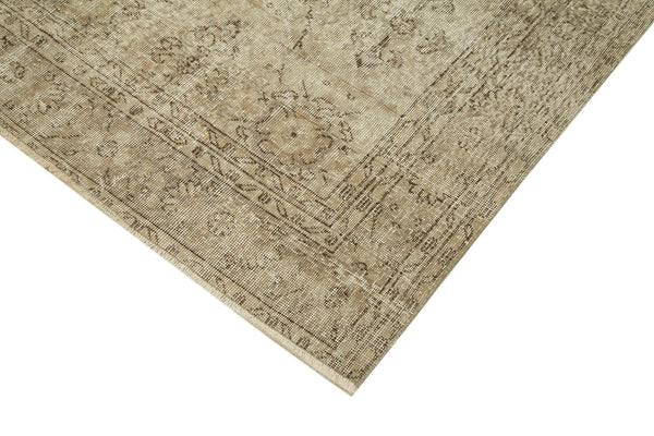Vintage Bej Eskitme Pamuk Yün El Dokuma Halısı 200x284 Agacan