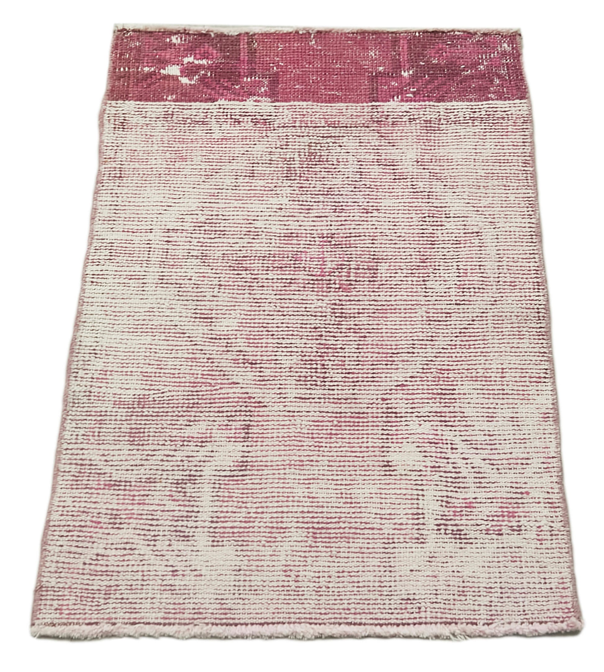 Overdyed Vintage Pembe Eskitme Pamuk Yün El Dokuma Halısı 48x79 Agacan