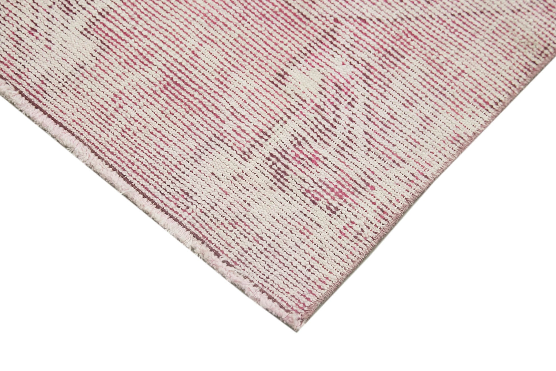 Overdyed Vintage Pembe Eskitme Pamuk Yün El Dokuma Halısı 48x79 Agacan