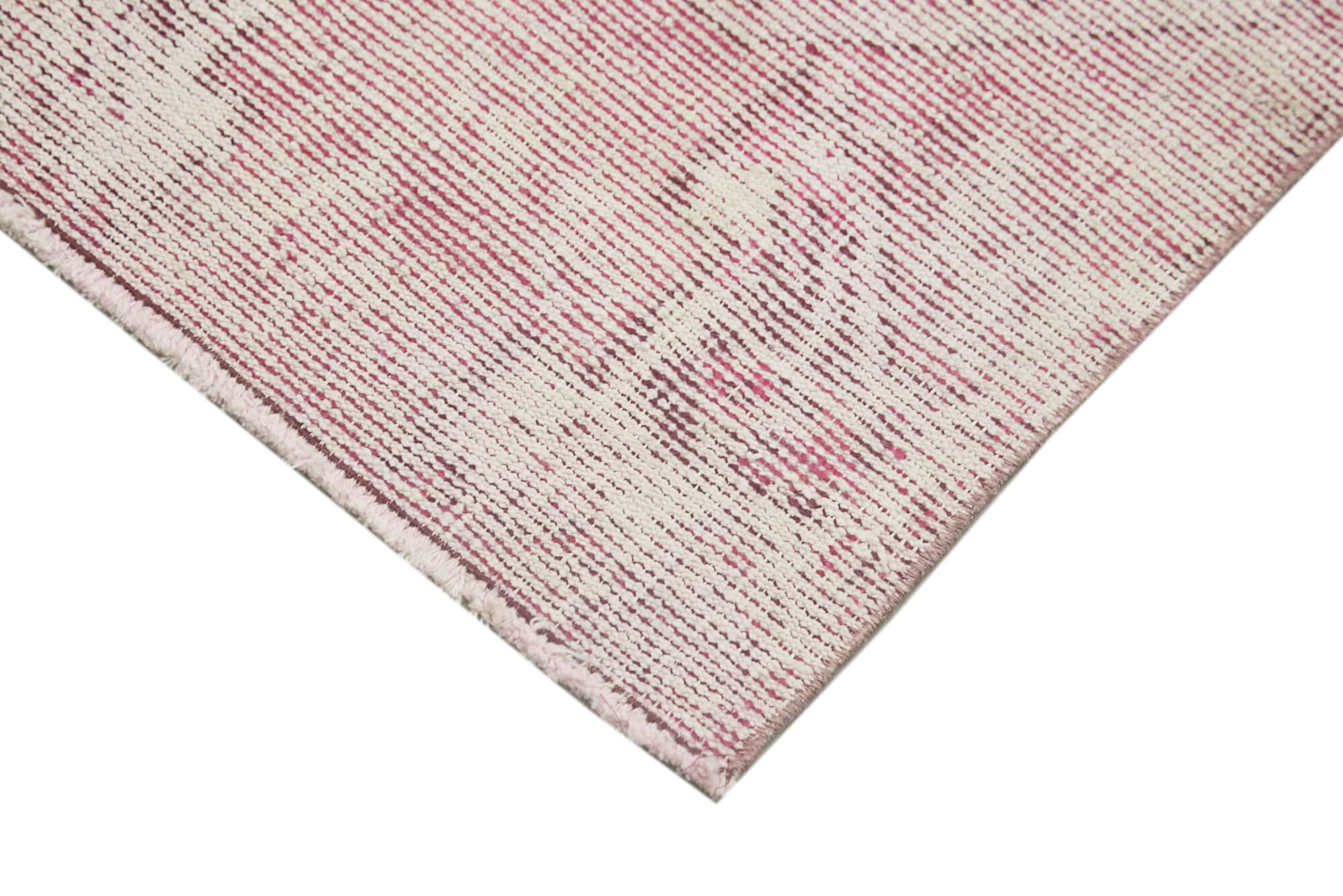 Overdyed Vintage Pembe Eskitme Pamuk Yün El Dokuma Halısı 48x79 Agacan