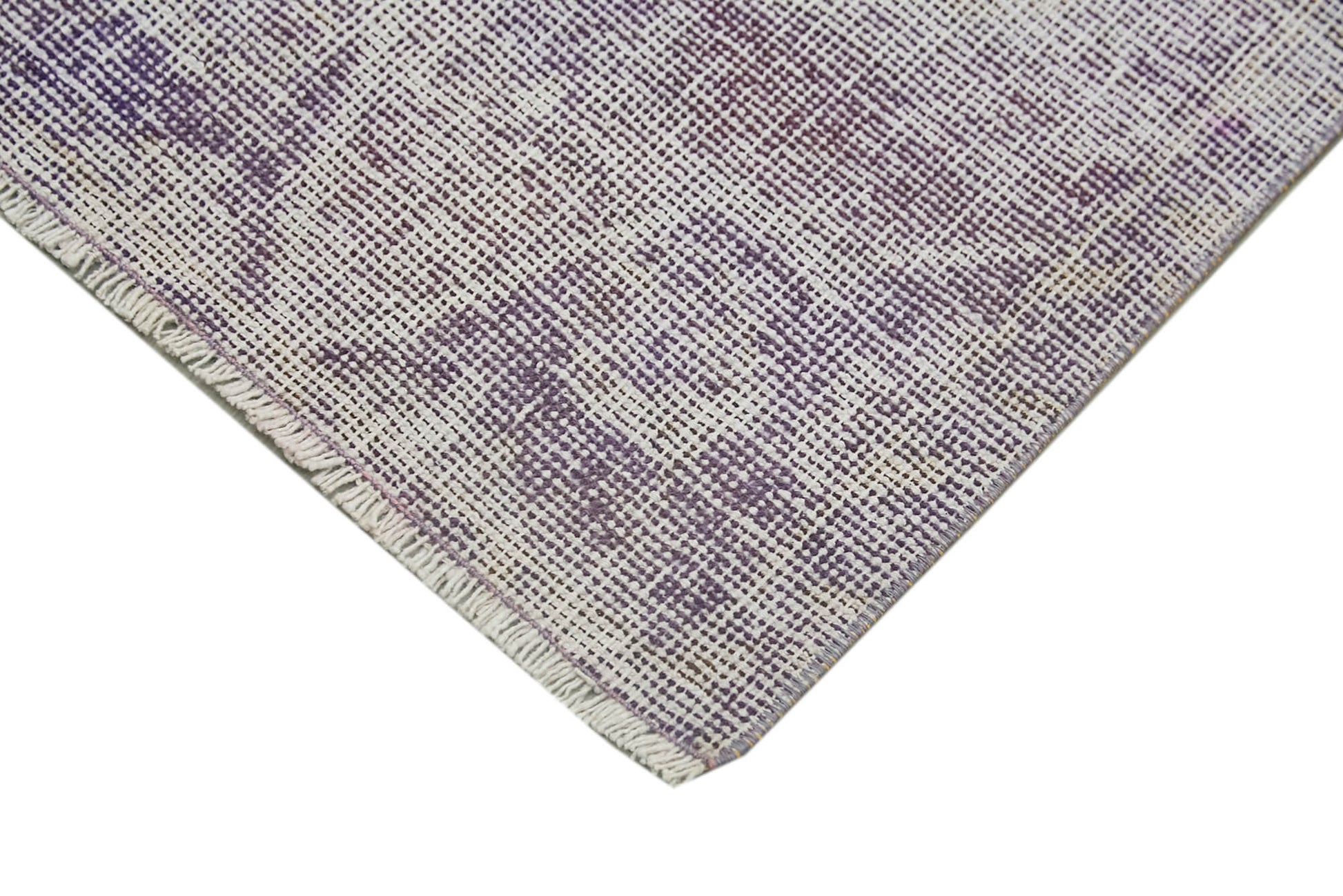 Overdyed Vintage Mor Eskitme Pamuk Yün El Dokuma Halısı 47x81 Agacan