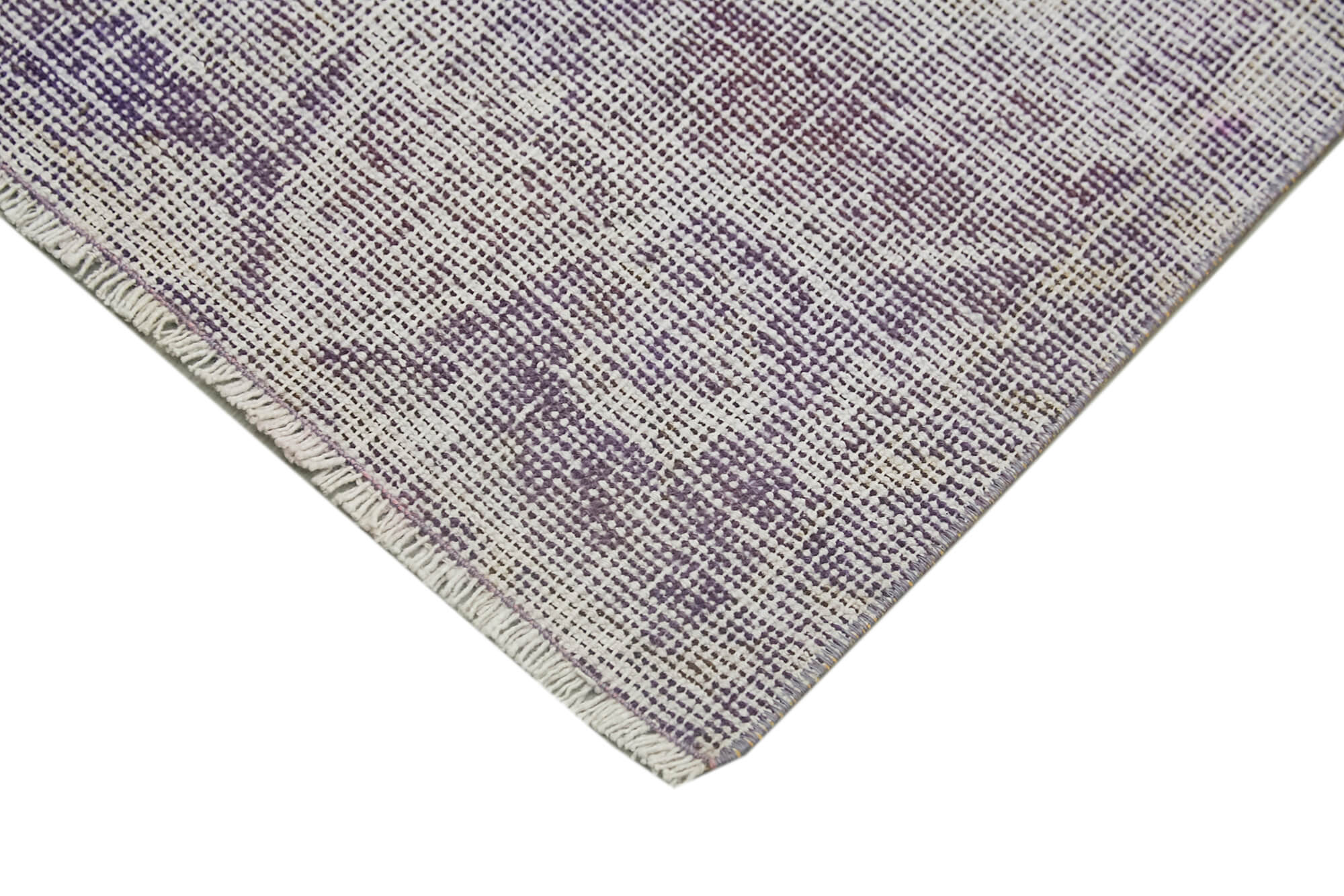 Overdyed Vintage Mor Eskitme Pamuk Yün El Dokuma Halısı 47x81 Agacan