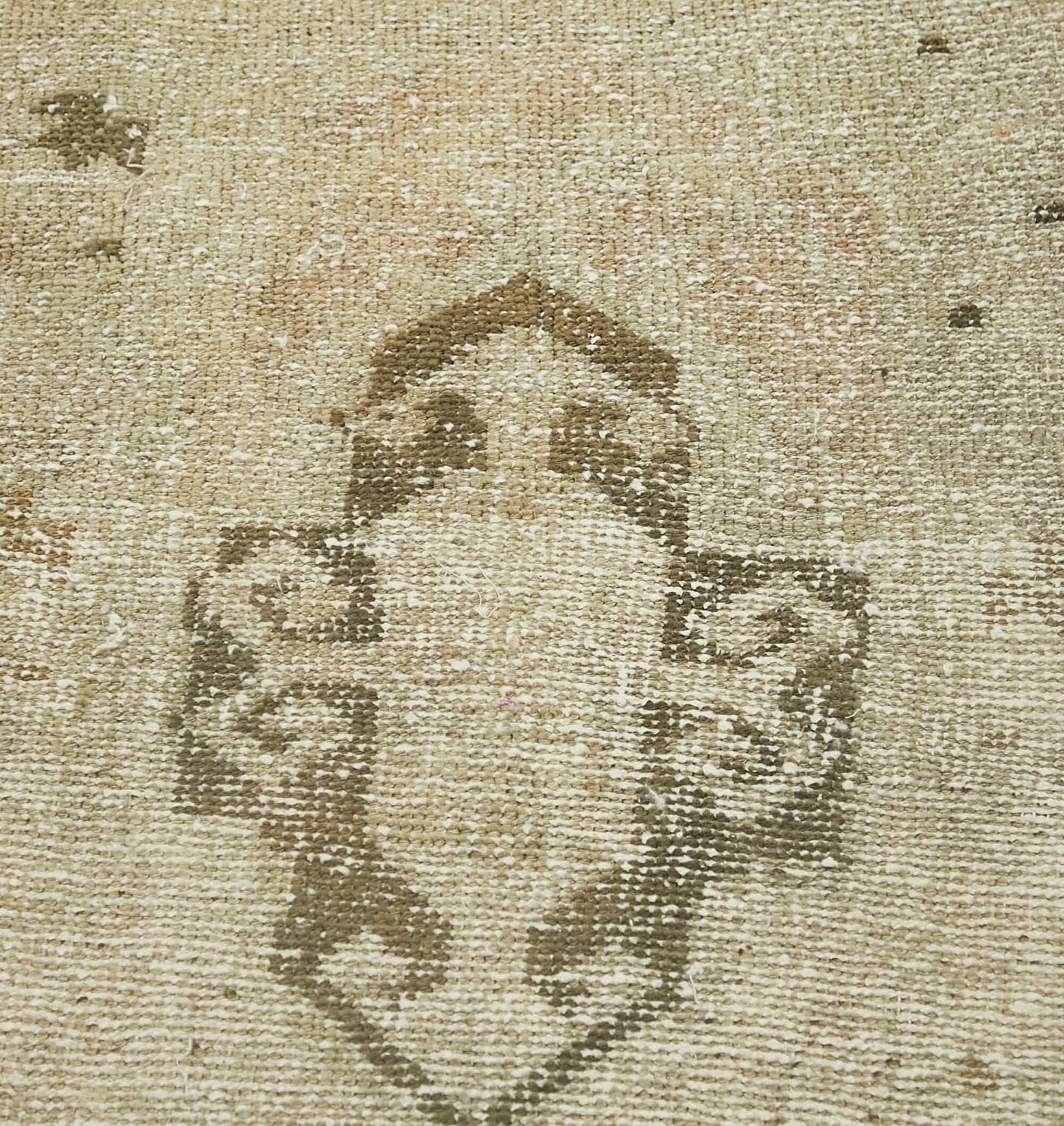 Overdyed Vintage Bej Eskitme Pamuk Yün El Dokuma Halısı 55x85 Agacan