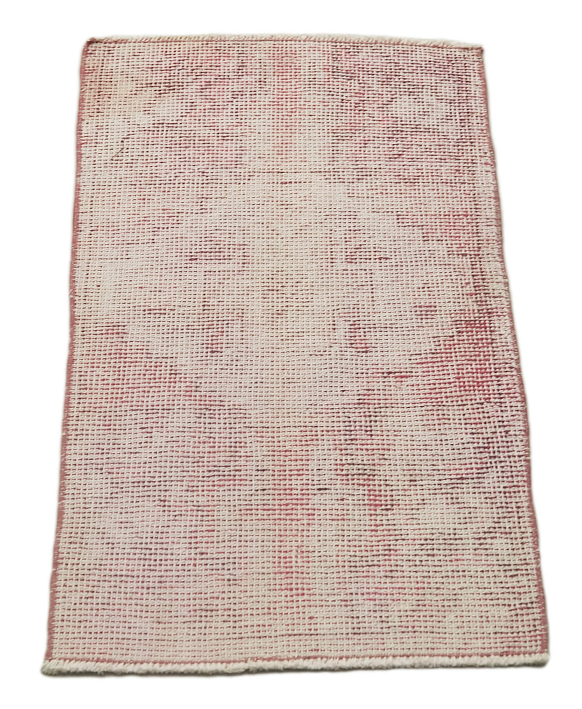 Overdyed Vintage Pembe Eskitme Pamuk Yün El Dokuma Halısı 44x87 Agacan