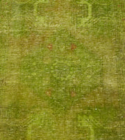 Overdyed Vintage Yeşil Eskitme Pamuk Yün El Dokuma Halısı 51x88 Agacan