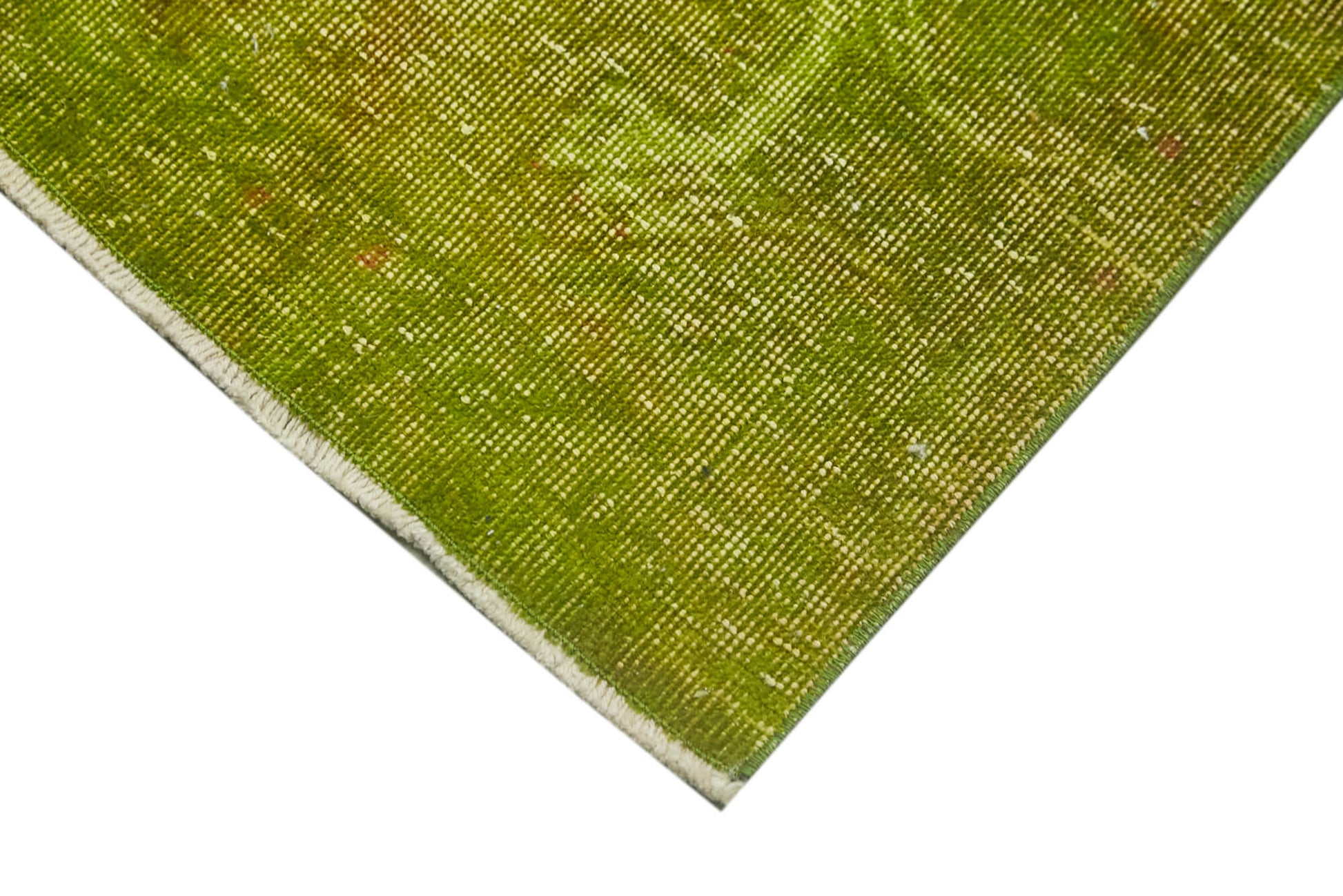 Overdyed Vintage Yeşil Eskitme Pamuk Yün El Dokuma Halısı 51x88 Agacan