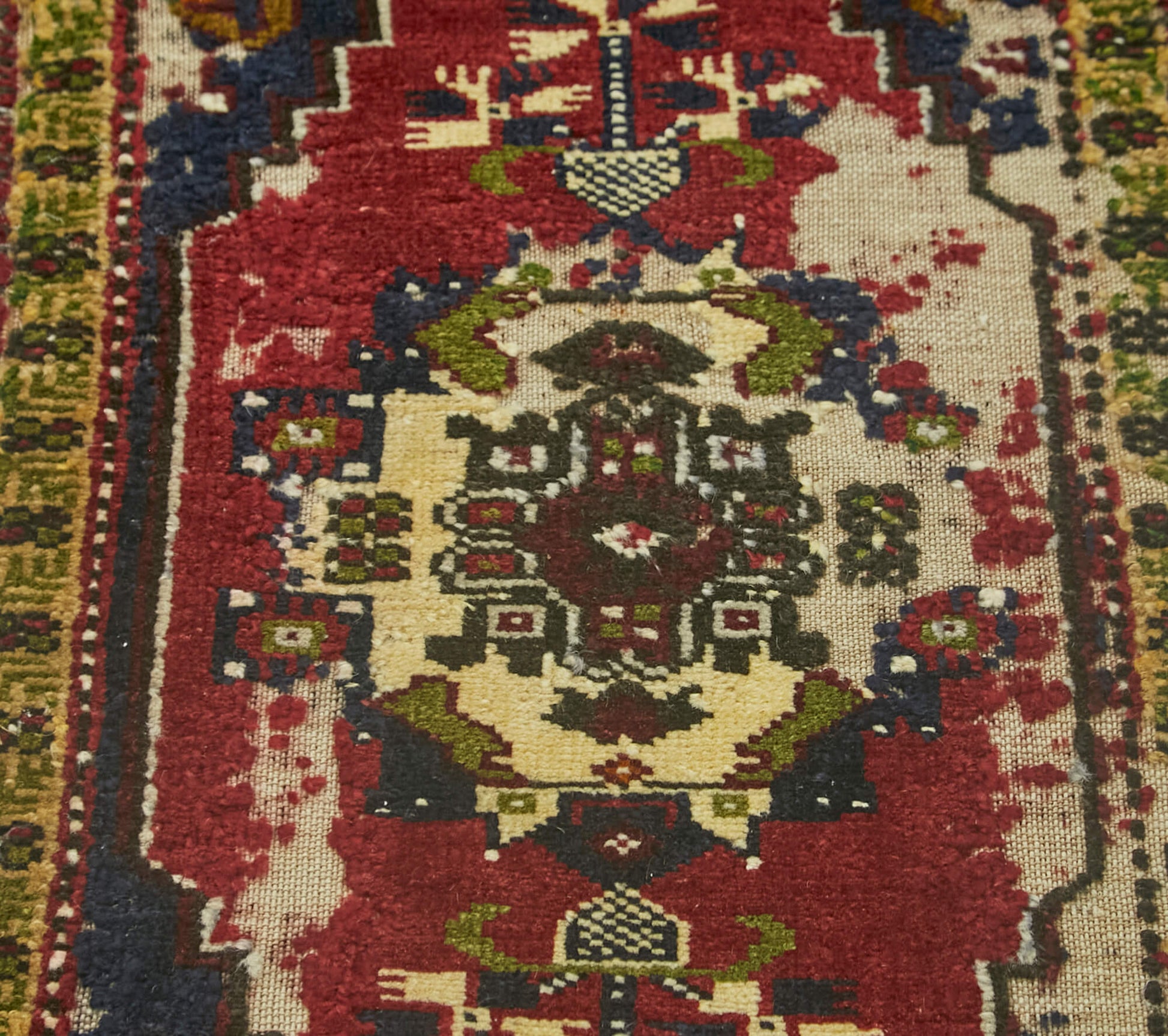 Overdyed Vintage Kırmızı Eskitme Pamuk Yün El Dokuma Halısı 51x100 Agacan