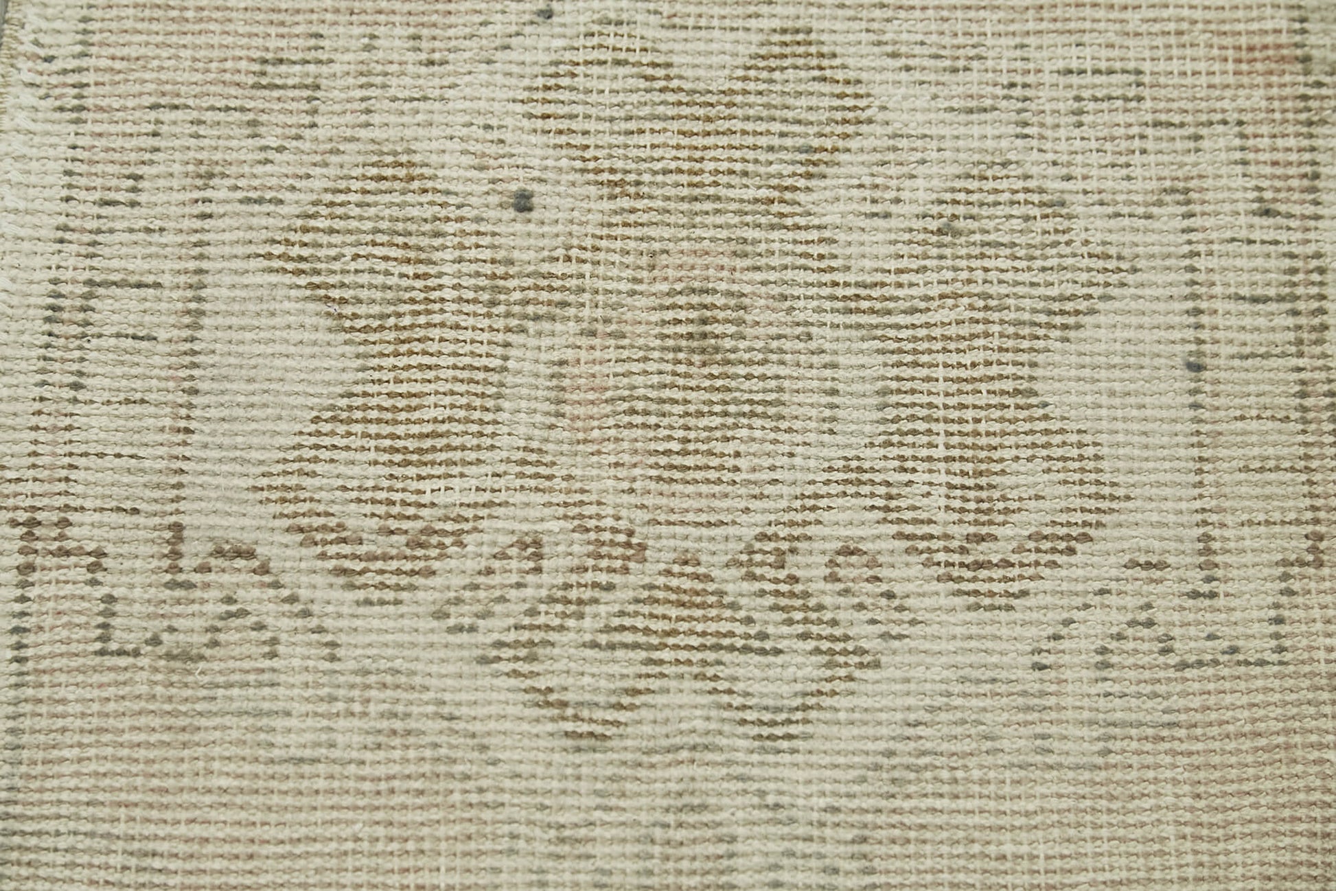 Overdyed Vintage Bej Eskitme Pamuk Yün El Dokuma Halısı 51x91 Agacan