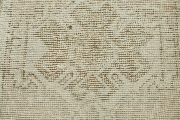 Overdyed Vintage Bej Eskitme Pamuk Yün El Dokuma Halısı 51x91 Agacan