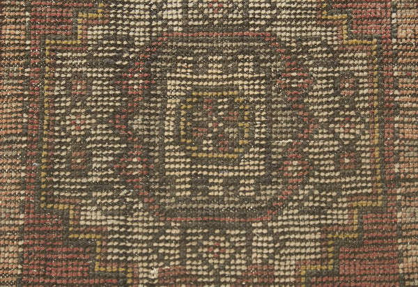 Overdyed Vintage Kırmızı Eskitme Pamuk Yün El Dokuma Halısı 42x89 Agacan