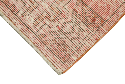 Overdyed Vintage Kırmızı Eskitme Pamuk Yün El Dokuma Halısı 44x87 Agacan