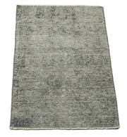 Overdyed Vintage Gri Eskitme Pamuk Yün El Dokuma Halısı 44x74 Agacan