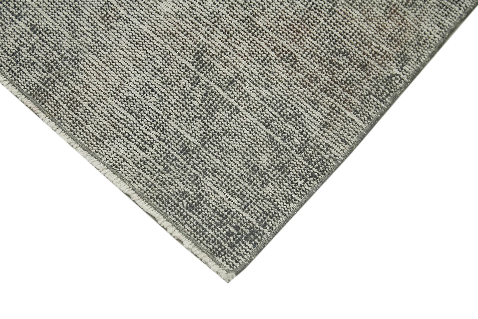 Overdyed Vintage Gri Eskitme Pamuk Yün El Dokuma Halısı 44x74 Agacan