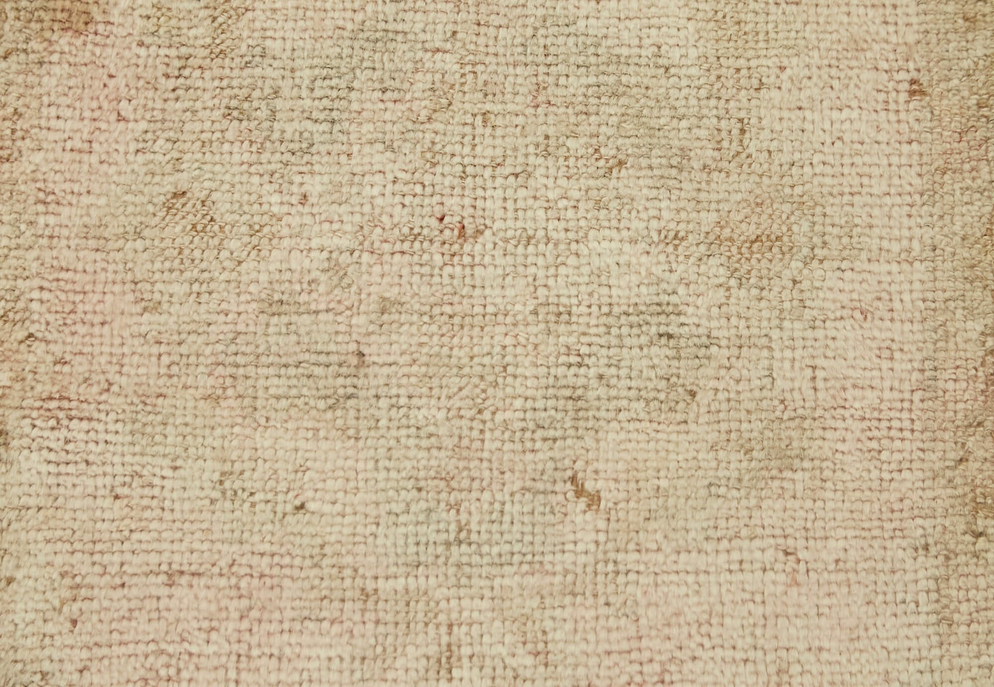 Overdyed Vintage Bej Eskitme Pamuk Yün El Dokuma Halısı 42x82 Agacan