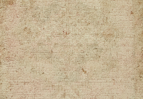 Overdyed Vintage Bej Eskitme Pamuk Yün El Dokuma Halısı 42x82 Agacan