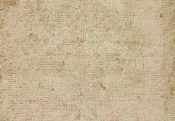 Overdyed Vintage Bej Eskitme Pamuk Yün El Dokuma Halısı 42x82 Agacan