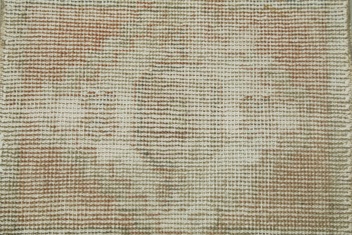 Overdyed Vintage Bej Eskitme Pamuk Yün El Dokuma Halısı 43x82 Agacan