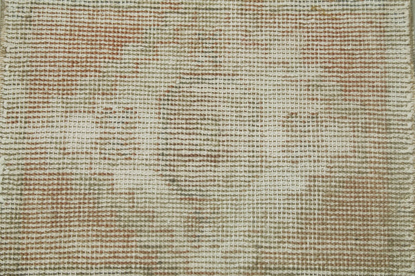 Overdyed Vintage Bej Eskitme Pamuk Yün El Dokuma Halısı 43x82 Agacan
