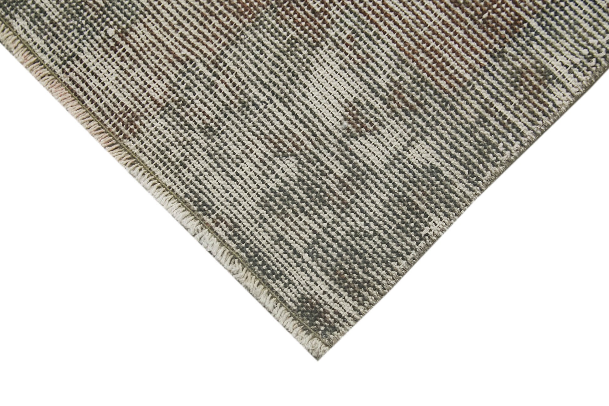 Overdyed Vintage Gri Eskitme Pamuk Yün El Dokuma Halısı 44x65 Agacan