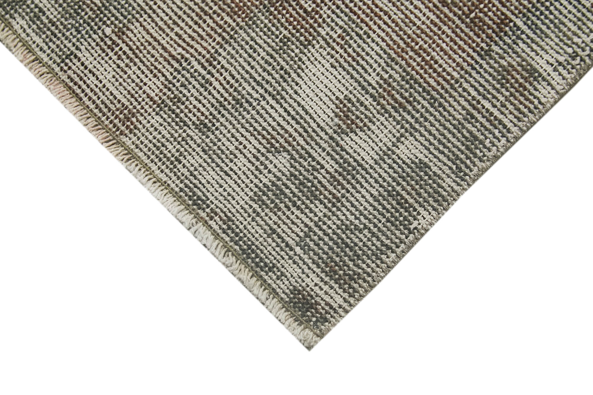 Overdyed Vintage Gri Eskitme Pamuk Yün El Dokuma Halısı 44x65 Agacan