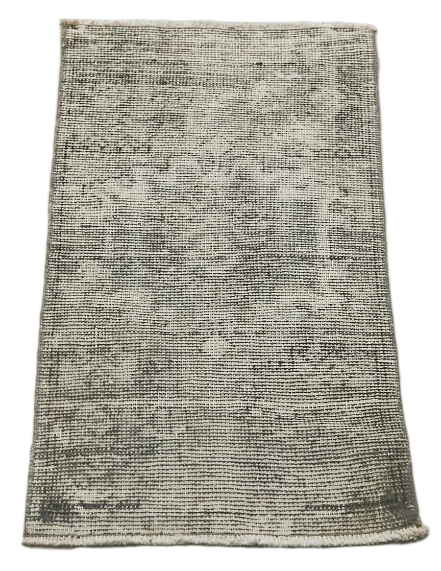 Overdyed Vintage Bej Eskitme Pamuk Yün El Dokuma Halısı 45x89 Agacan
