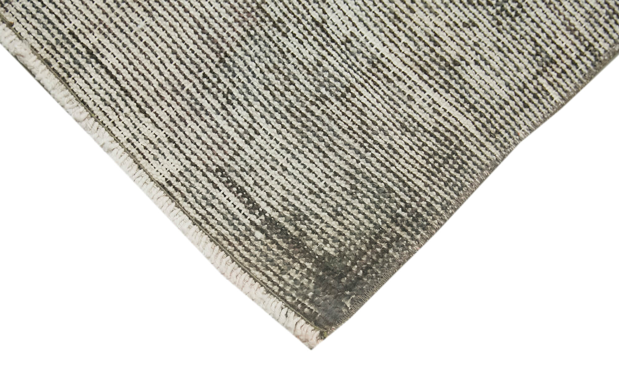 Overdyed Vintage Bej Eskitme Pamuk Yün El Dokuma Halısı 45x89 Agacan