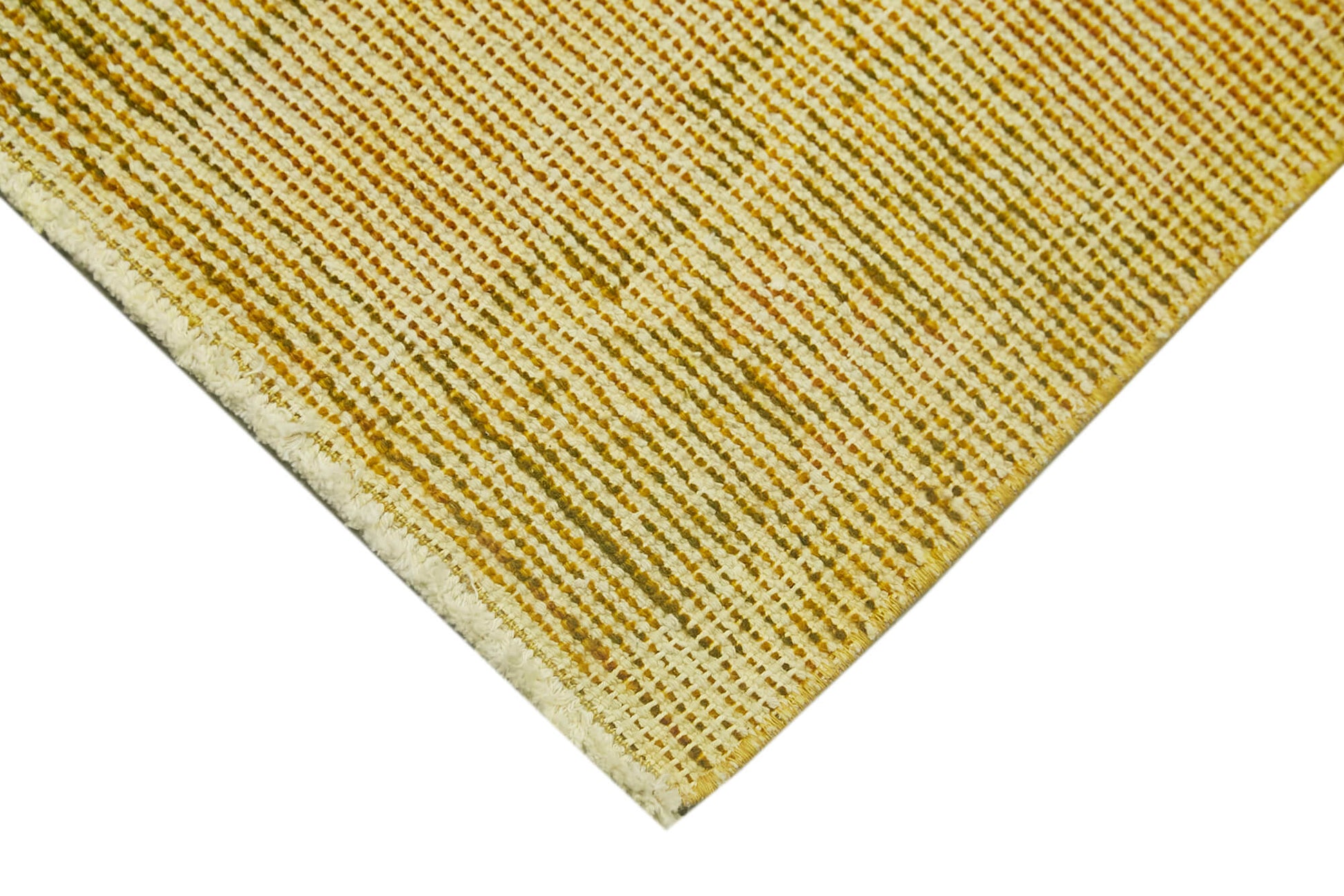 Overdyed Vintage Sarı Eskitme Pamuk Yün El Dokuma Halısı 45x77 Agacan