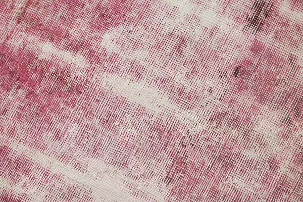 Overdyed Vintage Pembe Eskitme Pamuk Yün El Dokuma Halısı 67x68 Agacan