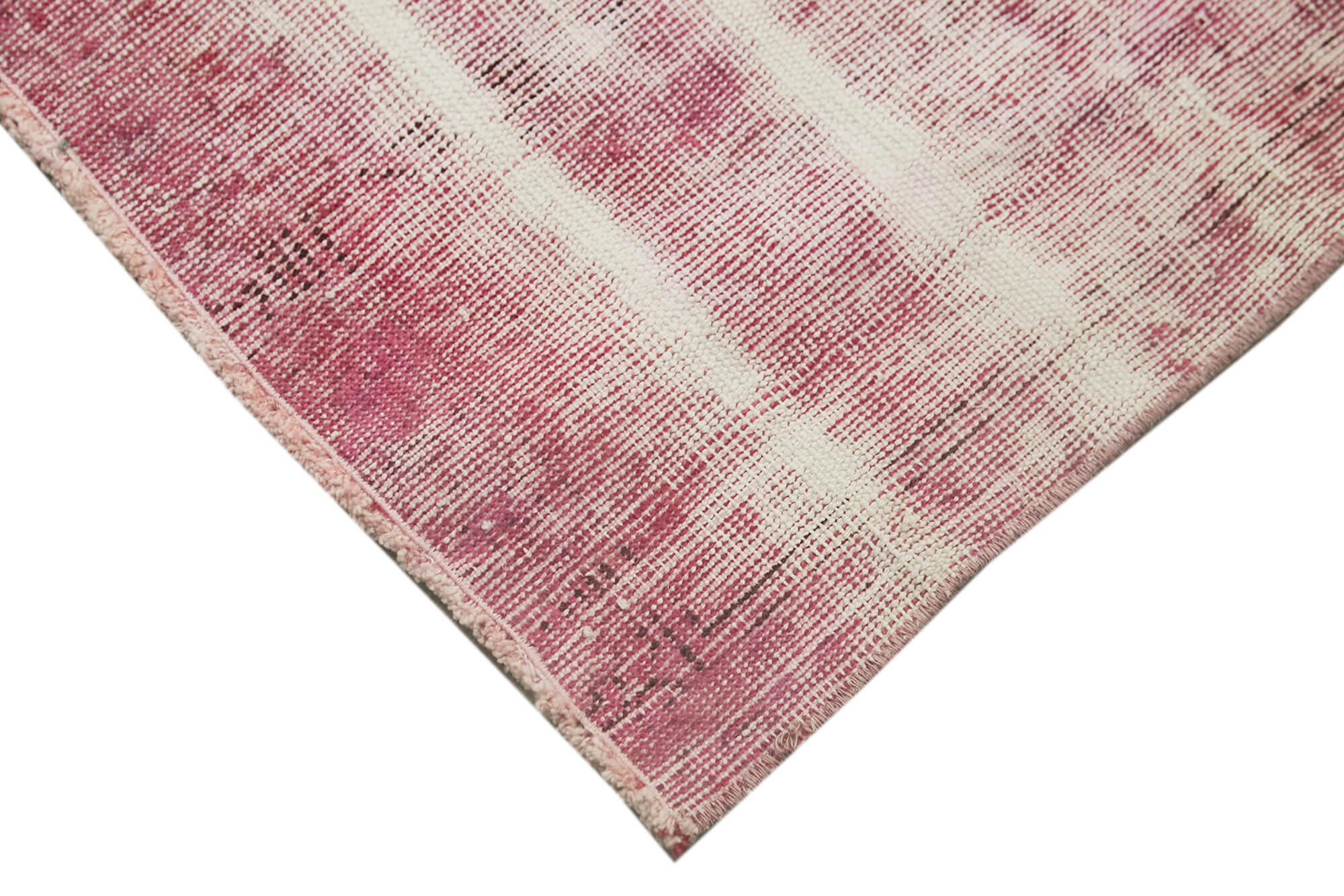 Overdyed Vintage Pembe Eskitme Pamuk Yün El Dokuma Halısı 67x68 Agacan