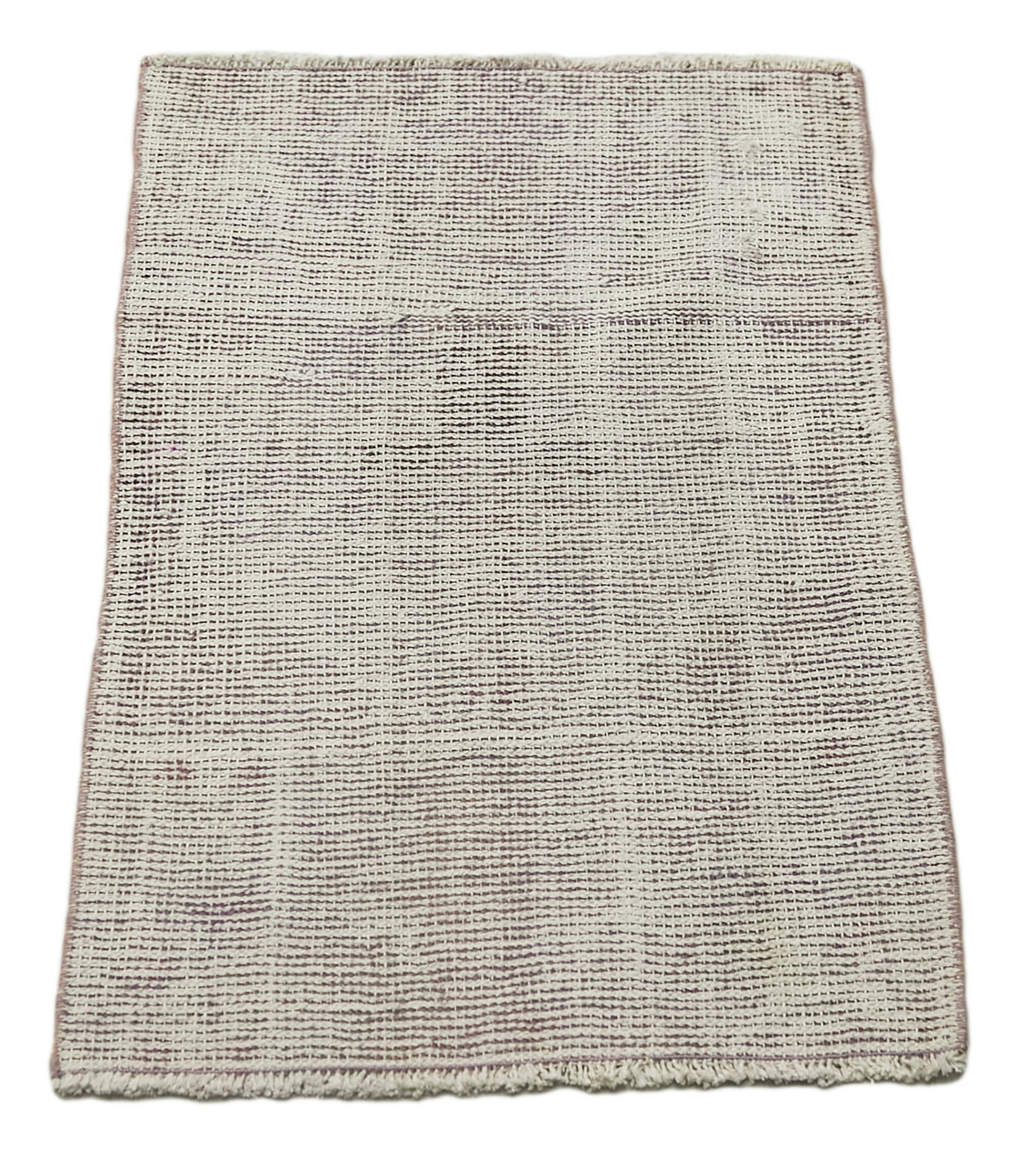 Overdyed Vintage Mor Eskitme Pamuk Yün El Dokuma Halısı 50x79 Agacan