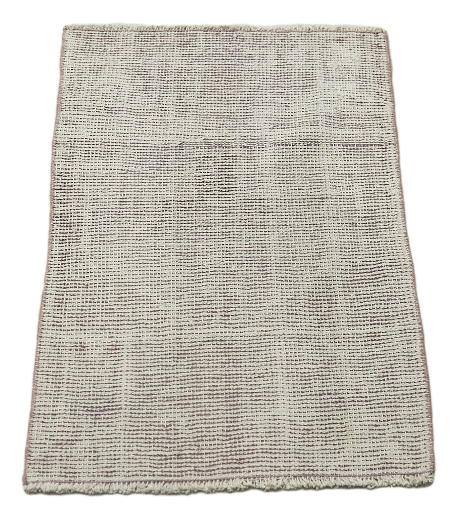 Overdyed Vintage Mor Eskitme Pamuk Yün El Dokuma Halısı 50x79 Agacan