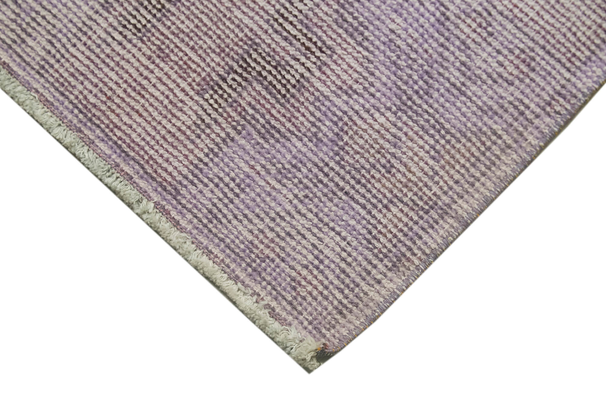 Overdyed Vintage Mor Eskitme Pamuk Yün El Dokuma Halısı 48x98 Agacan